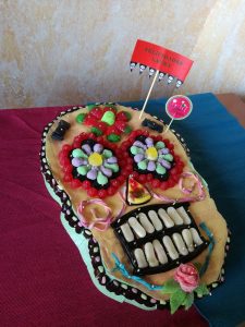 Tarta gominolas calavera mexicana
