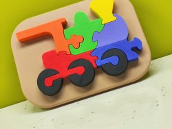 Puzzle 3D Interactivo: Tren Educativo.